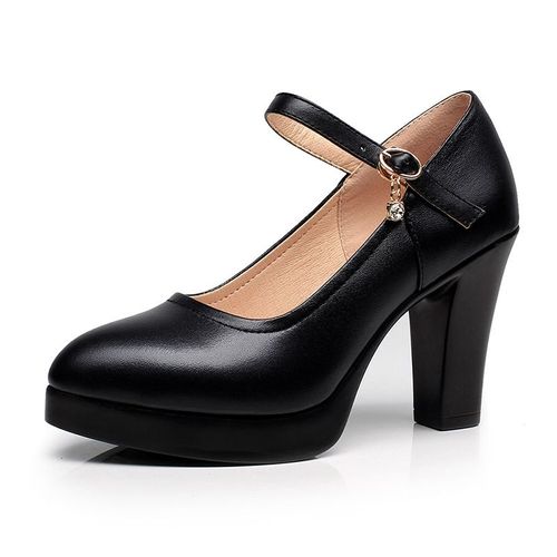 Chaussures Escarpins Plateforme Talons Hauts Pour Femmeschaussures En Cuir Pu Pour Femmeschaussures Imperméablesnoir Solidenouvelle Modeprintemps