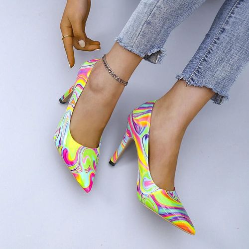 Escarpins Pointus À Talons Hauts Pour Femmes,Mélange De Documents,Chaussures Parker Sexy Pour Dames,Couleurs Bonbon,Fête De Mariage,Grande Taille 43,Nouvelle Mode,2022