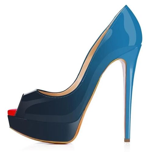 Chaussures Escarpins Peep Parker Plateforme Sexy Pour Femmestalons Extrêmement Hautscuir Verni Stilettochaussures De Mariage Rouges Pour Soirée Et Boîte De Nuit14cm