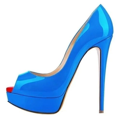 Chaussures Escarpins Peep Parker Plateforme Sexy Pour Femmestalons Extrêmement Hautscuir Verni Stilettochaussures De Mariage Rouges Pour Soirée Et Boîte De Nuit14cm