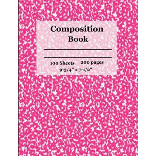 Composition Book: Wide Ruled Comp Book, Writing Journal Notebook With Lined Paper, Home School Supplies For College Students, Girls, Kids, School, ... 9-3/4" X 7-1/2", 100 Sheets, Purple Marble