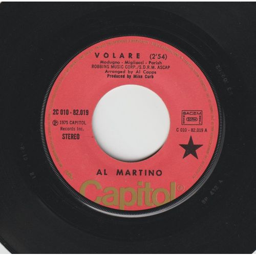 45 Sp Al Martino - Volare - You Belong Ro Me - Capitol 2c10-82 819 - 1975