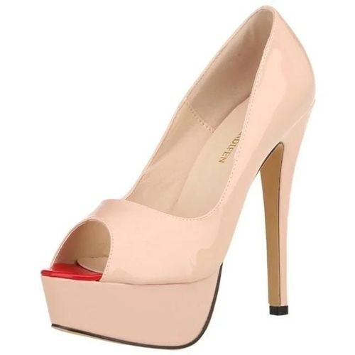 Chaussures Escarpins Peep Parker Plateforme Sexy Pour Femmestalons Extrêmement Hautscuir Verni Stilettochaussures De Mariage Rouges Pour Soirée Et Boîte De Nuit14cm