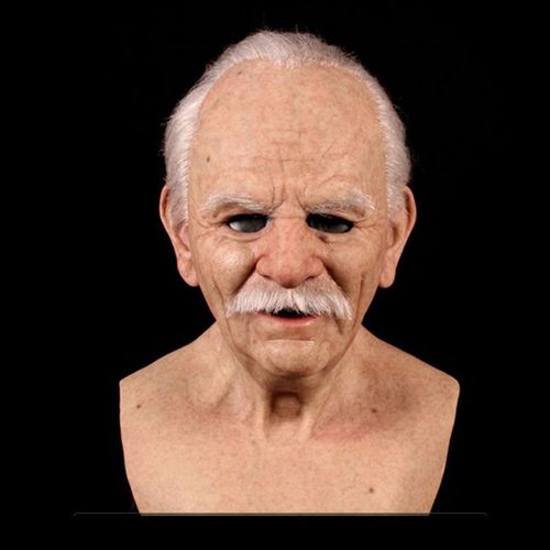 Masque Réaliste En Latex Pour Hommes Et Femmes Âgés, Perruque Complète Pour Costume D'Halloween, Fête D'Horreur, Pour Adultes, Masque Pour Grand-Père