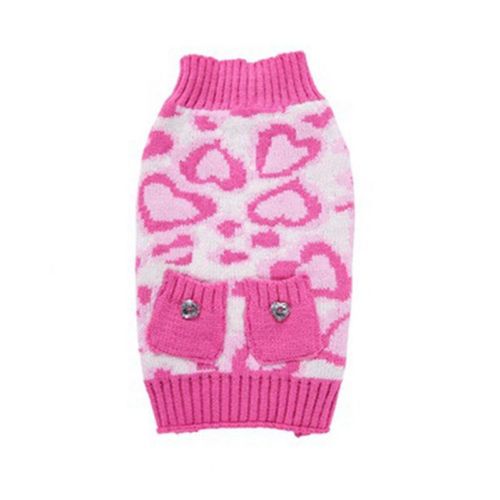 Vêtements chauds d'hiver pour animaux de compagnie, pull en mélange de laine pour chien et chat, tricot extensible, motifs léopard et c¿ur