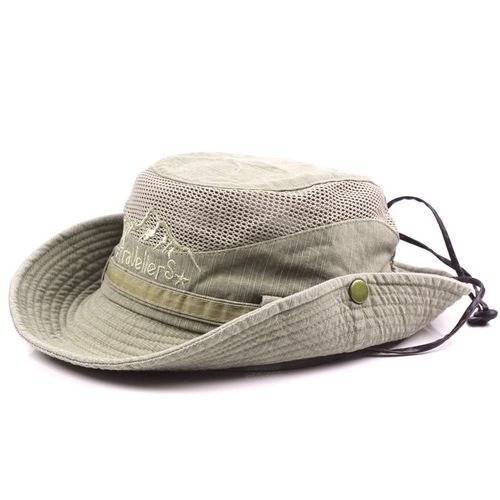 Chapeau Seau En Coton Pour Hommes,Casquette Panama Respirante D'été,Chapeau En Maille De Pêche Dans La Jungle,Randonnée Plage,Protection Solaire