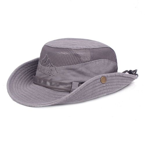 Chapeau Seau En Coton Pour Hommes,Casquette Panama Respirante D'été,Chapeau En Maille De Pêche Dans La Jungle,Randonnée Plage,Protection Solaire