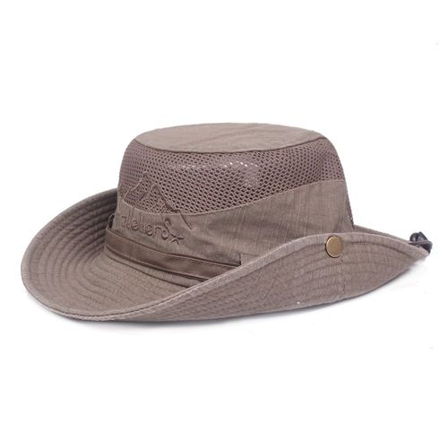 Chapeau Seau En Coton Pour Hommes,Casquette Panama Respirante D'été,Chapeau En Maille De Pêche Dans La Jungle,Randonnée Plage,Protection Solaire