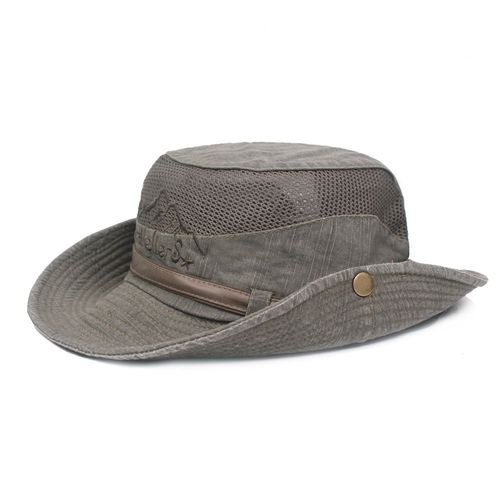 Chapeau Seau En Coton Pour Hommes,Casquette Panama Respirante D'été,Chapeau En Maille De Pêche Dans La Jungle,Randonnée Plage,Protection Solaire