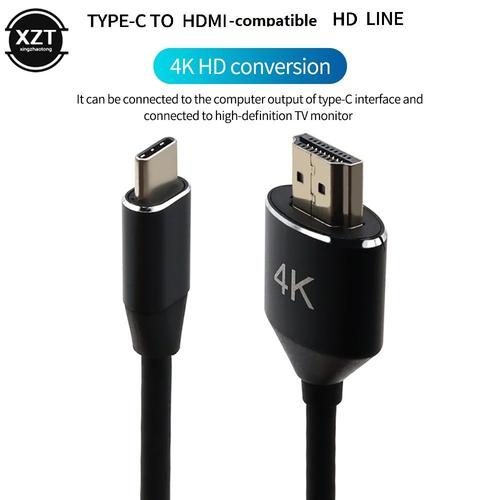 Usb C Hdmi-compatible 4k Type C Vers Compatibles Hdmi Câble Thunderbolt 3 Adaptateur Pour Huawei Macbook Pro Air Ipad C Câble Usb