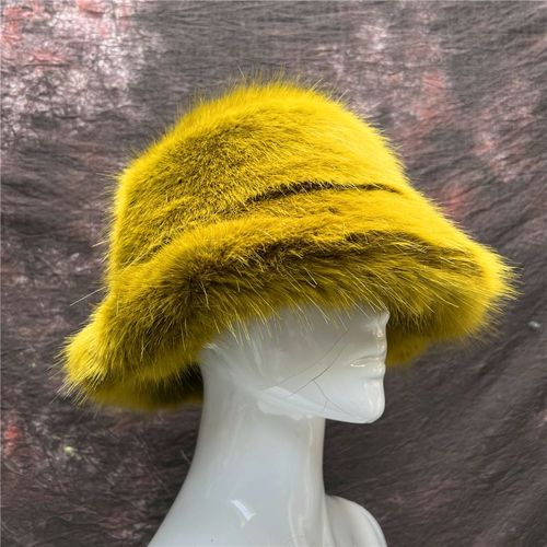 Bonnet De Bassin En Fausse Fourrure De Renard Pour Femme,Chapeau Épais,Arc-En-Ciel,Garder Au Chaud,Fête Décontractée,Festival De Musique,Mode Féminine,Automne,Hiver,E27