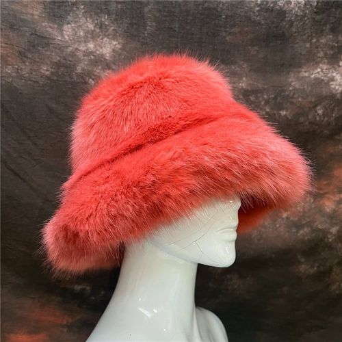 Bonnet De Bassin En Fausse Fourrure De Renard Pour Femme,Chapeau Épais,Arc-En-Ciel,Garder Au Chaud,Fête Décontractée,Festival De Musique,Mode Féminine,Automne,Hiver,E27