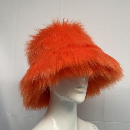 Bonnet De Bassin En Fausse Fourrure De Renard Pour Femme,Chapeau Épais,Arc-En-Ciel,Garder Au Chaud,Fête Décontractée,Festival De Musique,Mode Féminine,Automne,Hiver,E27