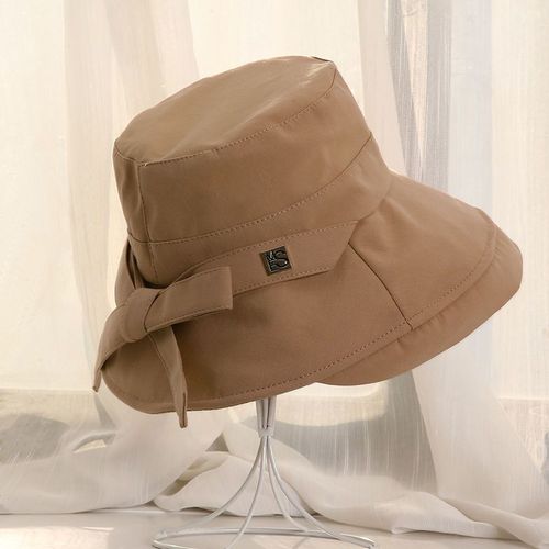 Chapeau De Soleil En Coton Avec N?Ud Noir Pour Femme,Casquettes De Pêche Pour Femme,Joli Chapeau Ander,Mode Coréenne,Bob,Été,E27
