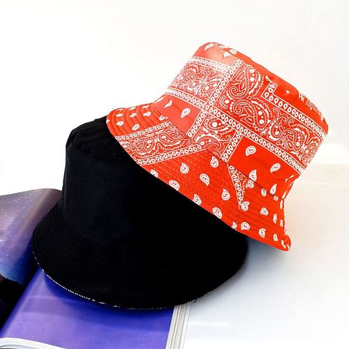 Chapeau Seau En Bob Unisexe Pour Hommes Et Femmes,Chapeau De Pêcheur À Fleurs De Cajou,Double Face,Mode Panama,Été