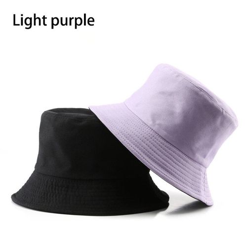 Bob En Coton Noir De Couleur Unie Double Face Simple Pour Hommes Et Femmes,Bob Hip Hop,Panama,Pêche À La Plage,Casquette De Soleil Décontractée