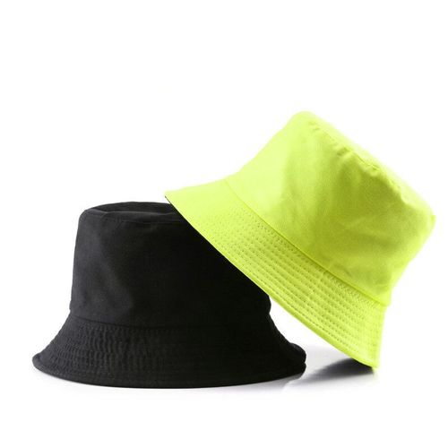 Bob En Coton Noir De Couleur Unie Double Face Simple Pour Hommes Et Femmes,Bob Hip Hop,Panama,Pêche À La Plage,Casquette De Soleil Décontractée