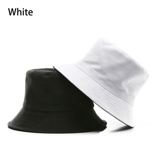 Bob En Coton Noir De Couleur Unie Double Face Simple Pour Hommes Et Femmes,Bob Hip Hop,Panama,Pêche À La Plage,Casquette De Soleil Décontractée