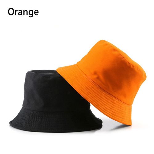 Bob En Coton Noir De Couleur Unie Double Face Simple Pour Hommes Et Femmes,Bob Hip Hop,Panama,Pêche À La Plage,Casquette De Soleil Décontractée