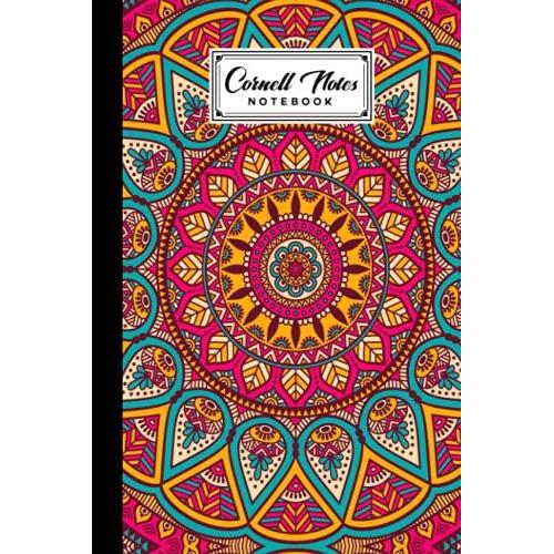 Cornell Notes Notebook: Mandala Cover, Cornell Note Paper Notebook, Cornell Paper, Organizing Notes System, Note Taking - 120 Pages, 6" X 9" By Elaine Fellows