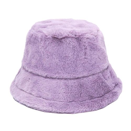 Faux Fur Winter Bucket Hat For Women High Quality Solid Warm Female Cap Outdoor Sunscreen Sun Fisherman Hat Panama Lady Cap