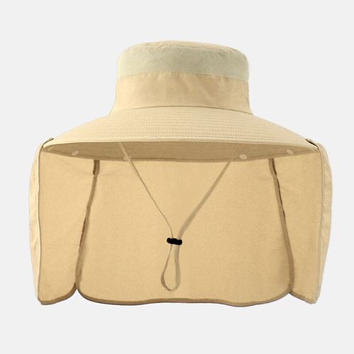 Chapeau D'été À Séchage Rapide Uv Pour Femmes Et Hommes,Protection Du Cou,Châle Amovible,Pêche En Plein Air,Randonnée,Visière,Chapeau Seau À Large Bord