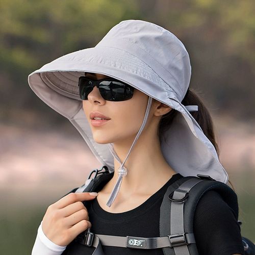 Chapeau De Pêche Anti-Uv Pour Femme,Châle Intégré,Chapeau De Soleil,Chapeau De Plage Pour Femme,Chapeau De Randonnée,N?Ud Solide,Été,E27