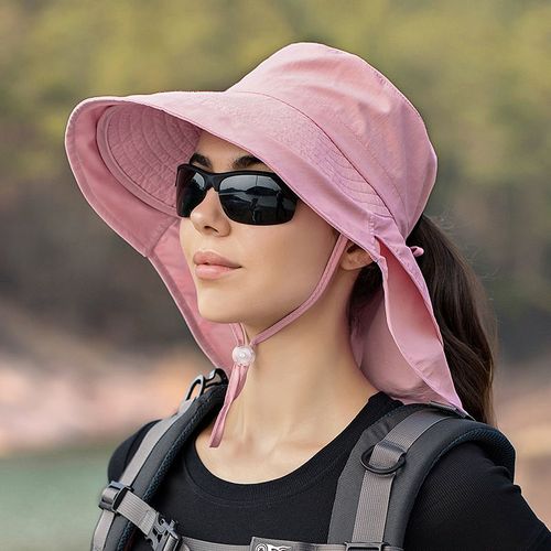Chapeau De Pêche Anti-Uv Pour Femme,Châle Intégré,Chapeau De Soleil,Chapeau De Plage Pour Femme,Chapeau De Randonnée,N?Ud Solide,Été,E27