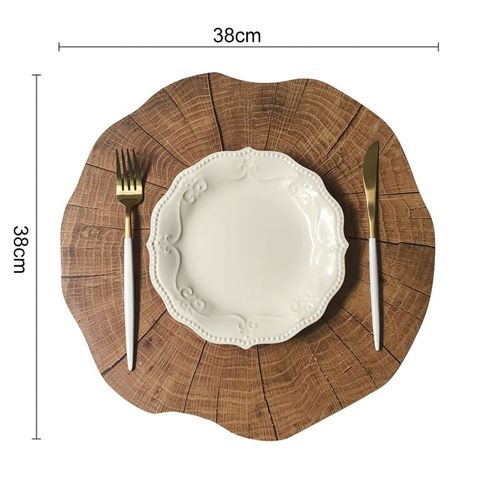 Tapis De Table Rond En Pvc, Napperon Décoratif, Imitation De Grain De Bois, Isolation, Dessous De Verre Antidérapant, Accessoires De Décoration De Table De Cuisine