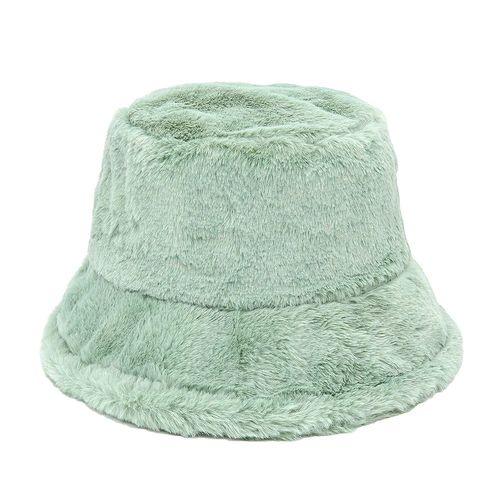 Faux Fur Winter Bucket Hat For Women High Quality Solid Warm Female Cap Outdoor Sunscreen Sun Fisherman Hat Panama Lady Cap