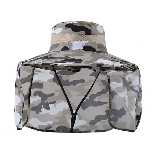 Chapeau Unisexe E27 Avec Châle Imperméable,Casquette De Randonnée En Plein Air,Casquette De Pêche,Grand Avant-Toit,Protection Du Visage Et Du Cou,Casquettes De Protection Solaire Pour Hommes