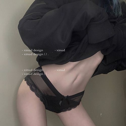 Culottes Sexy En Dentelle Pour Femme,Shuoyao Femmes Bowknot Mesh Transparent Style Japonais String Triangle, Noir