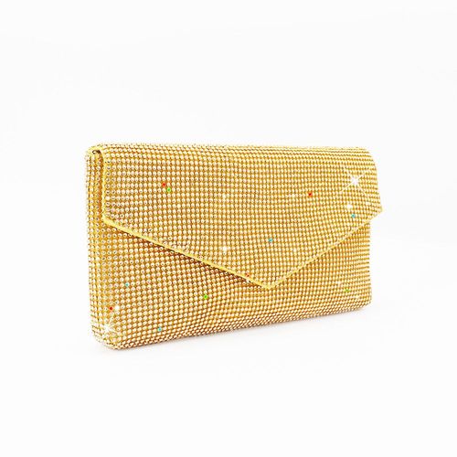Blingbing strass Lady dinner Bag maille perceuse main tenant sac doré