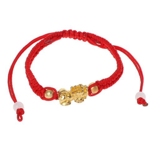 Bracelet À Cordes Rouges Feng Shui Chinois Richesse Lucky Gold Pi Xiu Bracelets Pendentifs