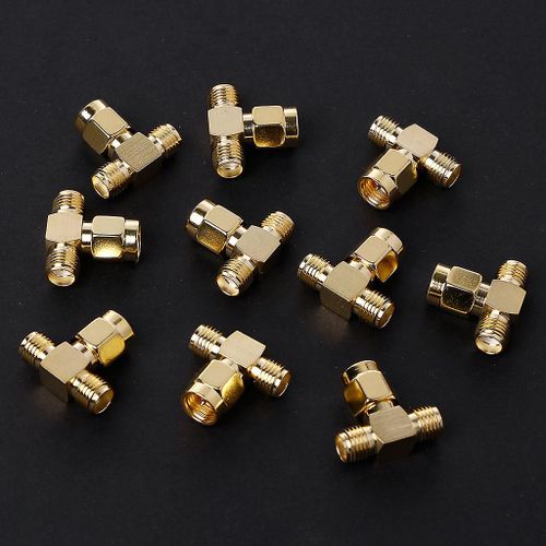 10PCS 3 Way Splitter SMA Male to Two SMA Female Triple for T RF Adapter Connect