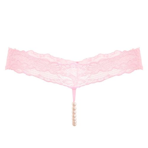 Culottes Sexy En Dentelle Pour Femme,Pantalon En Dentelle De Couleur Pure D'origine Massage Perlé String Transparent Marchandises Étrangeres, Rose