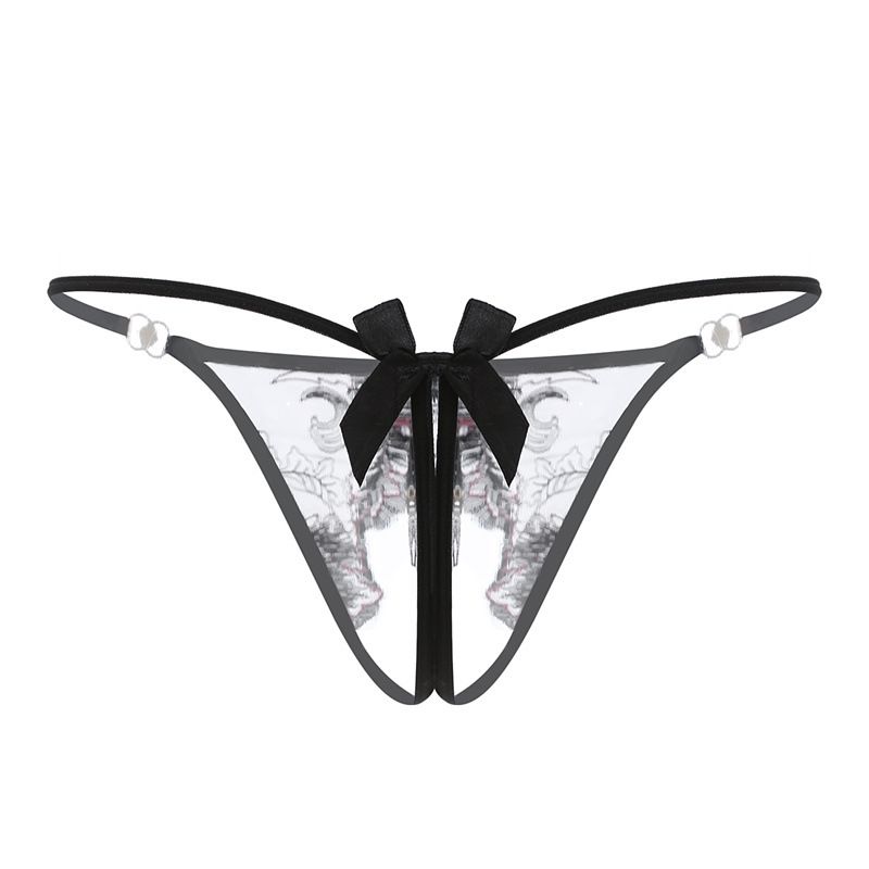Culottes Sexy En Dentelle Pour Femme,String Pendentif Brod ... - 4