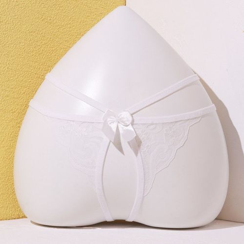Culottes Sexy En Dentelle Pour Femme,Traitement D'explosion De Mode String Transparent Sans Pantalon En Dentelle, Blanc