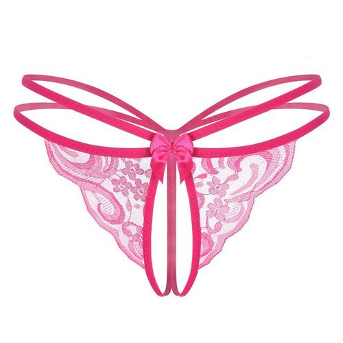 Lot De 6 Culottes Sexy En Dentelle Pour Femme,Traitement D'explosion De Mode String Transparent Sans Pantalon En Dentelle, Rouge