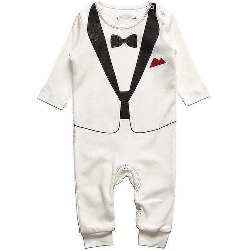 Bébé Tout-Petit Garçons Enfants Gentleman Romper 1er Anniversaire Bodysuit Tenue