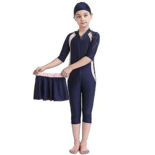 Enfants Filles Maillot De Bain Musulman Maillot De Bain Islamique Manches Longues Burkini Set