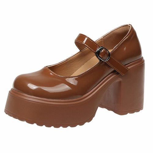 Chaussures Rimocychaussures Plateformepaisse Mary Essence Pour Femmescuir Verniescarpins Talons Hauts Pour Femmeschaussures De Fête Talon Optique Doux