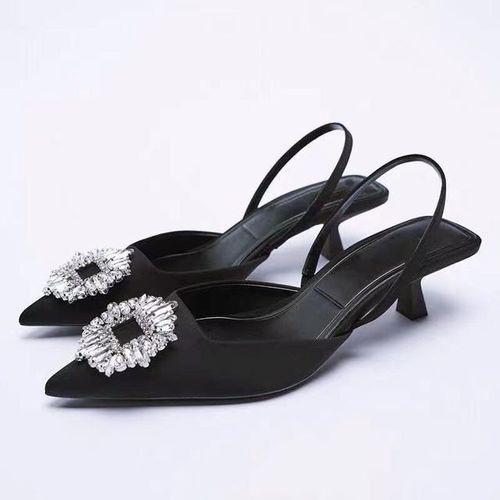 Chaussures Trafsandales Talons Noirslégants Pour Femmeescarpins Pointe Hauteprintemps Etté