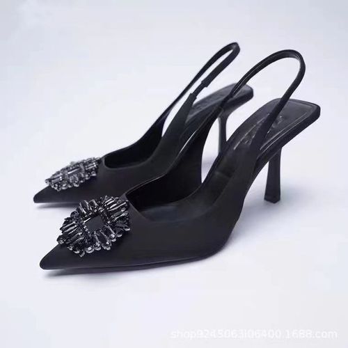 Chaussures Trafsandales Talons Noirslégants Pour Femmeescarpins Pointe Hauteprintemps Etté