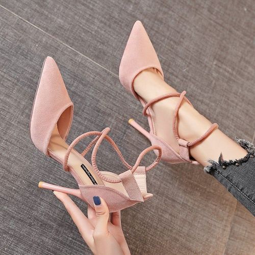 Chaussures Sandales Talons Hauts Et Fins En Daim Pour Femmechaussures De Banquet Et De Boîte De Nuitstyle Européen Et Américainsexyété