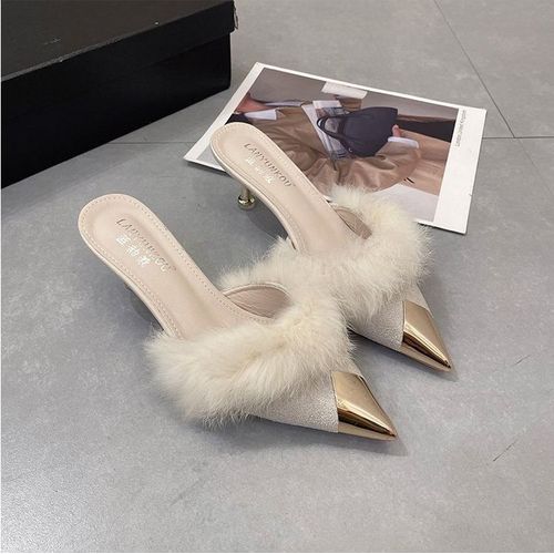 Chaussures Escarpins Talons Plumes Pour Femmepantoufles Mules Vent Simpleschaussures Talons Aiguilles La Modeété