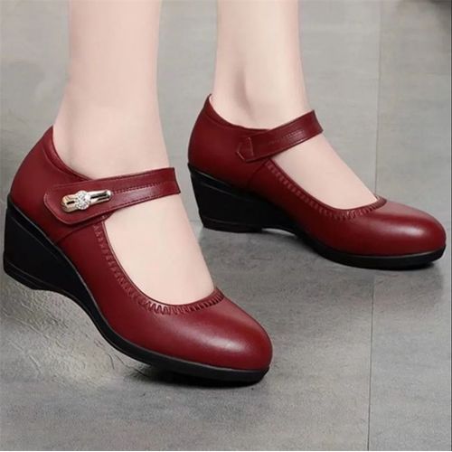 Chaussures Zapatos De Mujerchaussures En Cuir Verni Noir Pour Femmesconfortables Et Mignonnesà Talon Rouge Vine818