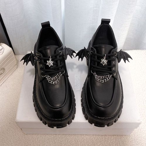 Escarpins Gothiques Lolita En Cuir Verni Pour Femmes,Chaussures À Plateforme En Métal,Uniforme Scolaire Japonais,Style Collège,Printemps,2024 - 35