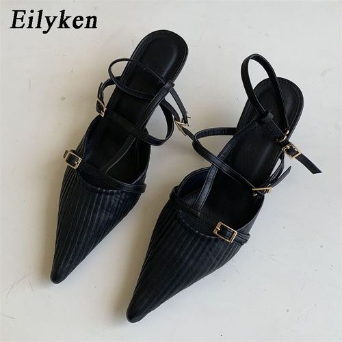 Eilyken-Escarpins De Printemps Pour Femmes,Nouvelle Marque,Chaussures À La Mode Plissées Et Pointues,Sandales Élégantes À Bride Arrière