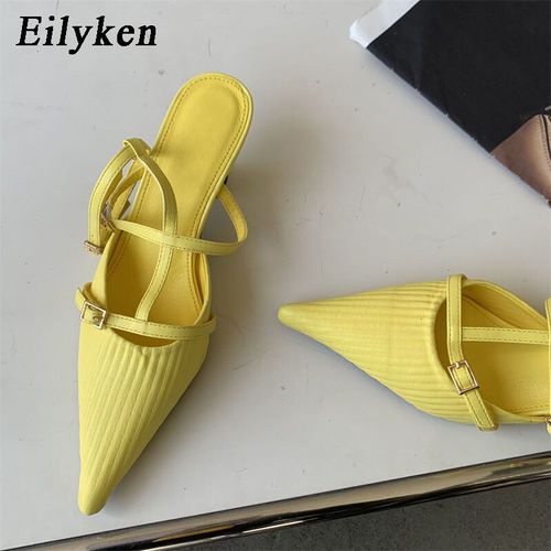 Eilyken-Escarpins De Printemps Pour Femmes,Nouvelle Marque,Chaussures À La Mode Plissées Et Pointues,Sandales Élégantes À Bride Arrière